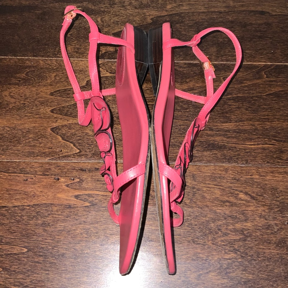 Cole Haan Air Halsey Salmon Color Leather T-Strap Sandals Flats Size 8.5 - Picture 4 of 10